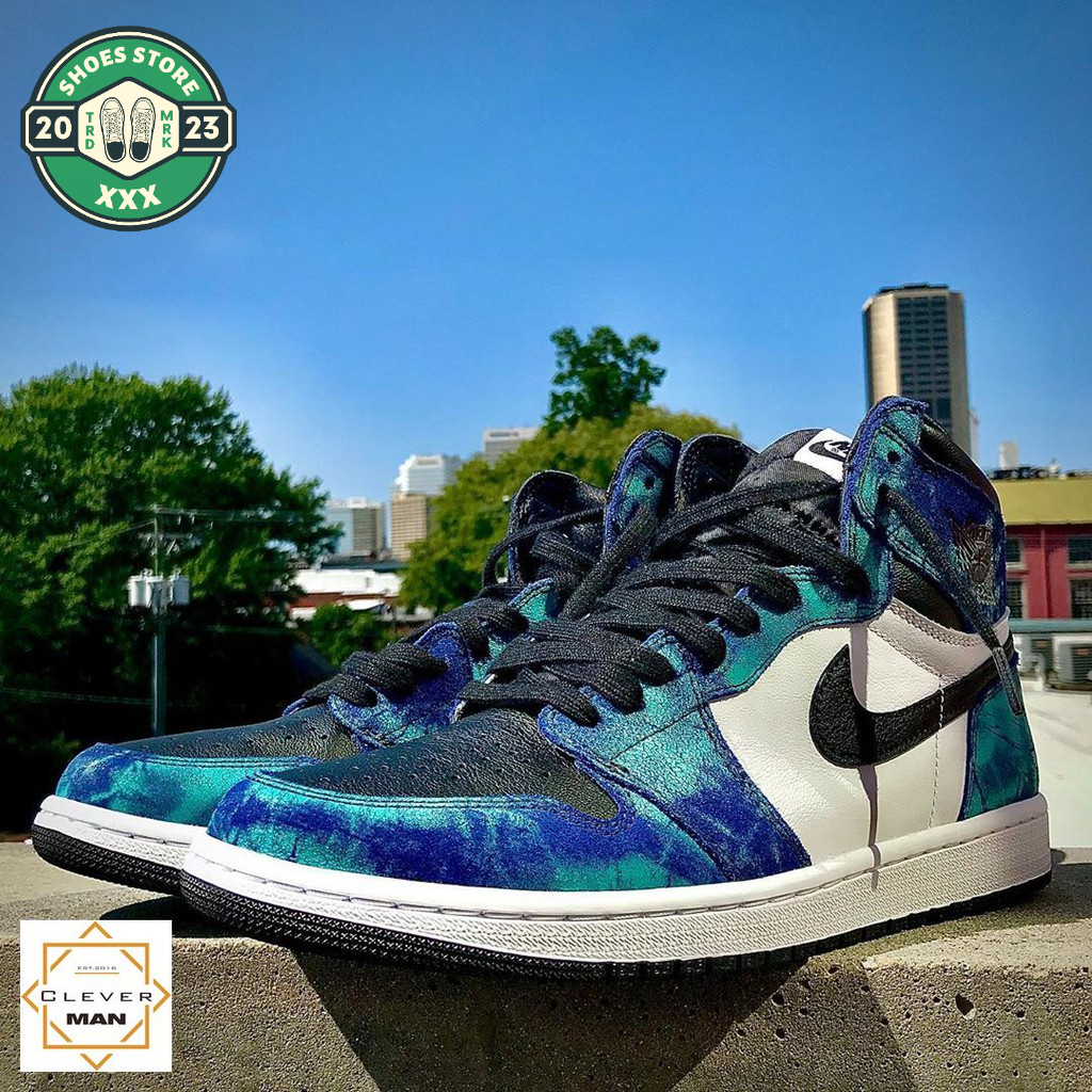 Giày sneaker JD Tie Dye Cổ thấp_Giày thể thao Jordan xanh loang độc lạ thời trang