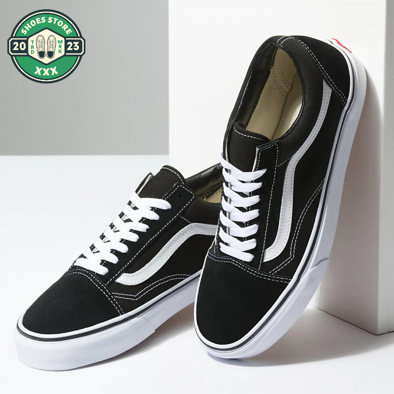 Giày Vans Old Skool đen, Giày lười caro slipon đen trắng hàng siêu đẹp cao cấp