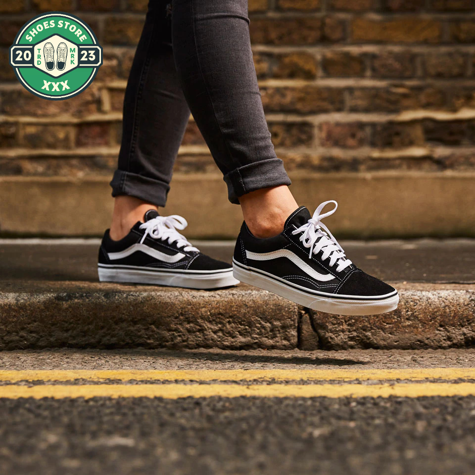 Giày Vans Old Skool đen, Giày lười caro slipon đen trắng hàng siêu đẹp cao cấp