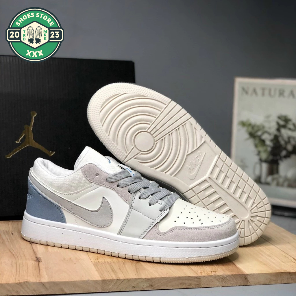 Giày Jordan Cổ Thấp Các Màu, Jordan 1 Paris, Giày JD1 Cam Đen Hàng Đẹp Full Box