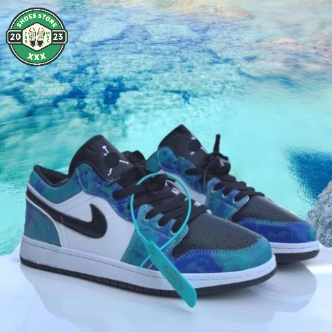 Giày Thể Thao Jordan Xanh Loang Đế Dày Thoáng Khí Phong Cách Thời Trang Mới Full box