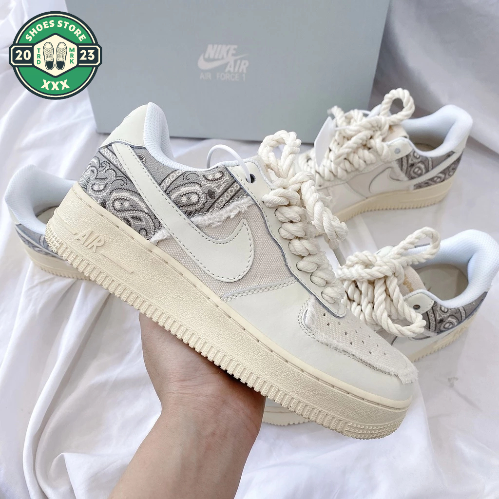 Giày AF1 Dây Thừng, Giày AIR FORCE 1 Canvas Bản Mới 2023 Cao Cấp Full Nam Nữ