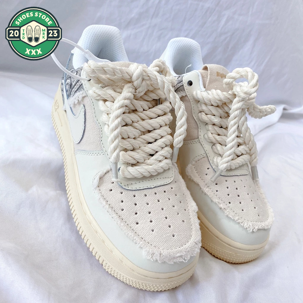Giày AF1 Dây Thừng, Giày AIR FORCE 1 Canvas Bản Mới 2023 Cao Cấp Full Nam Nữ