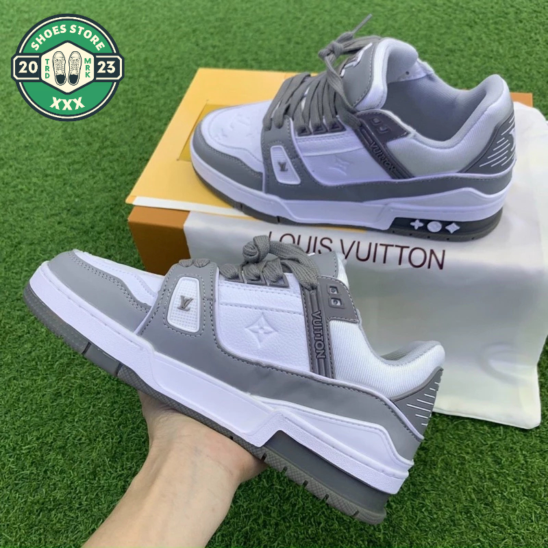 Giày LV trainer Xám cổ thấp_ Giày thể thao LV Grey Low mới nhất hot trend Full Box