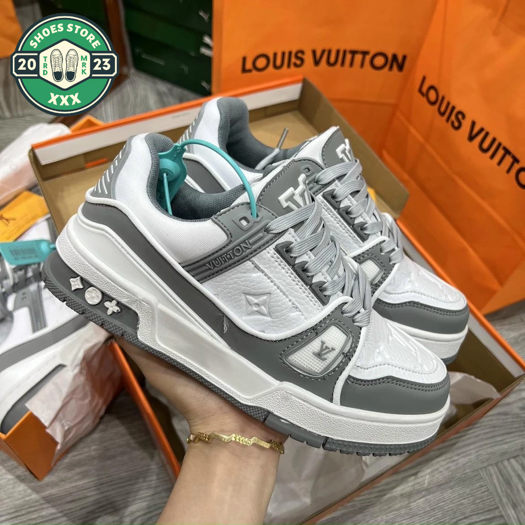 Giày LV trainer Xám cổ thấp_ Giày thể thao LV Grey Low mới nhất hot trend Full Box