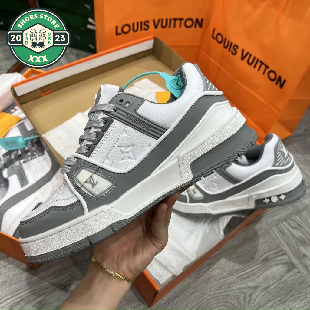 Giày LV trainer Xám cổ thấp_ Giày thể thao LV Grey Low mới nhất hot trend Full Box