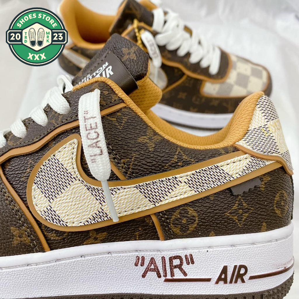 Giày AF1 LV Low Brown_Giày AF1 LV Nâu Hàng Chuẩn Cao Cấp 2023 Full Box