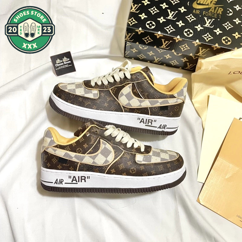 Giày AF1 LV Low Brown_Giày AF1 LV Nâu Hàng Chuẩn Cao Cấp 2023 Full Box
