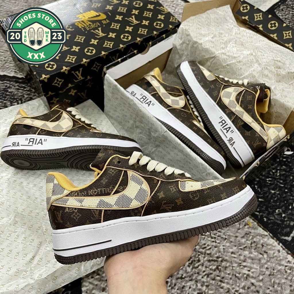 Giày AF1 LV Low Brown_Giày AF1 LV Nâu Hàng Chuẩn Cao Cấp 2023 Full Box