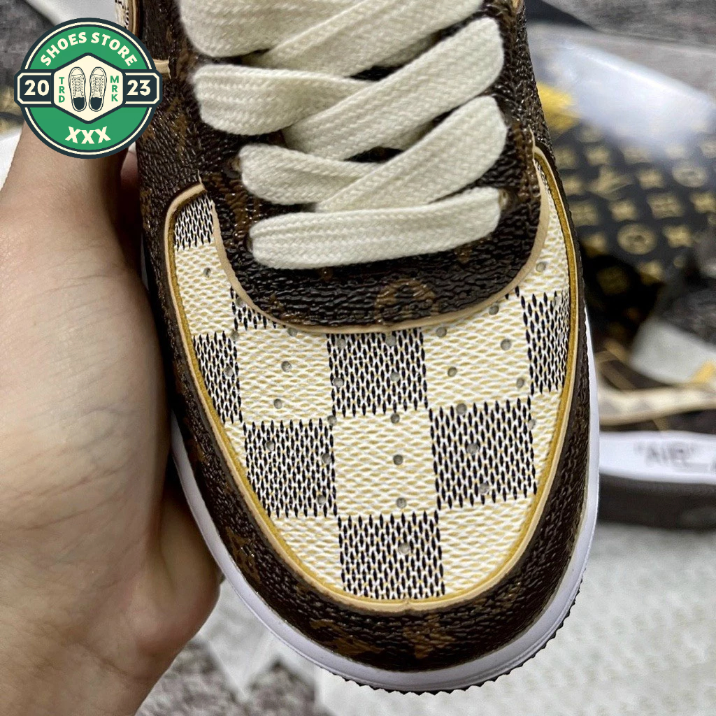 Giày AF1 LV Low Brown_Giày AF1 LV Nâu Hàng Chuẩn Cao Cấp 2023 Full Box