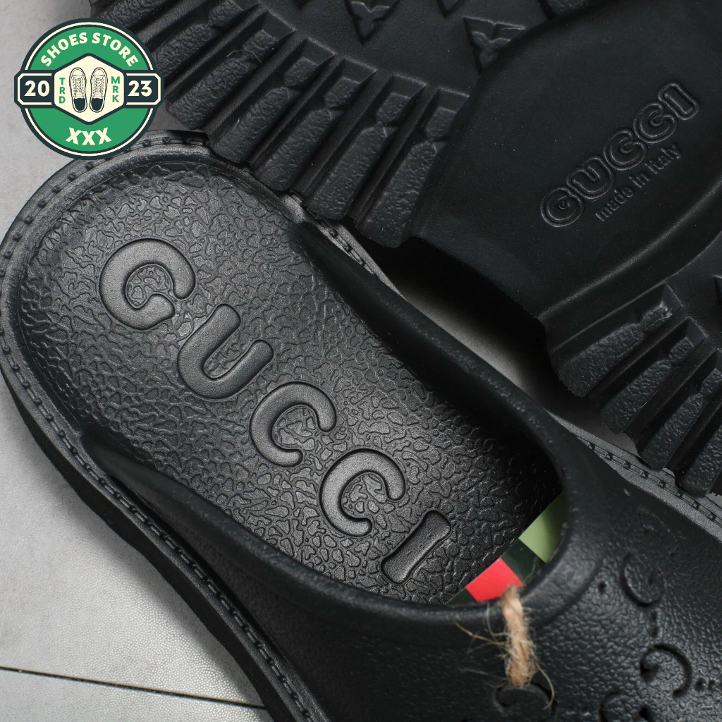 Sục Gucci nữ độn đế_ Dép GC nữ cao su đúc cao cấp đế cao 5cm siêu hot 2023 Full box