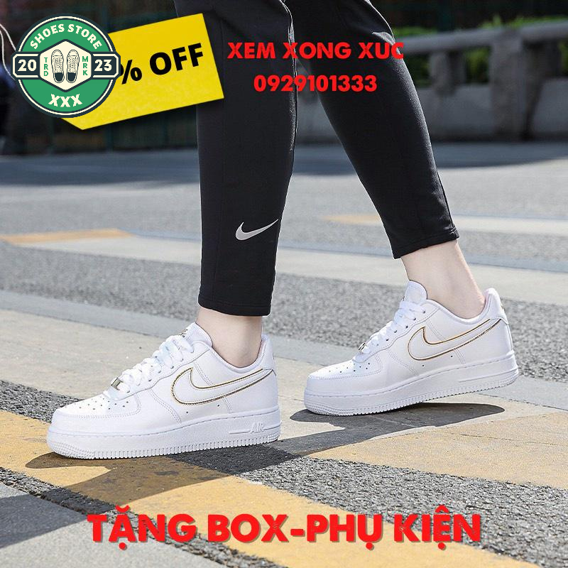 Giày Air Force 1 Vệt Trắng Vàng, Giày Sneaker AF1 White Gold Nam Nữ Hot Trend 2023