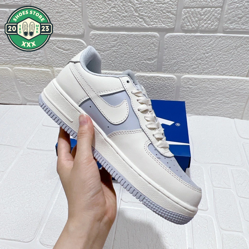 Giày Air Force 1 Low Cream Blue, Giày AF1 Xanh Kem Mẫu Mới Cao Cấp