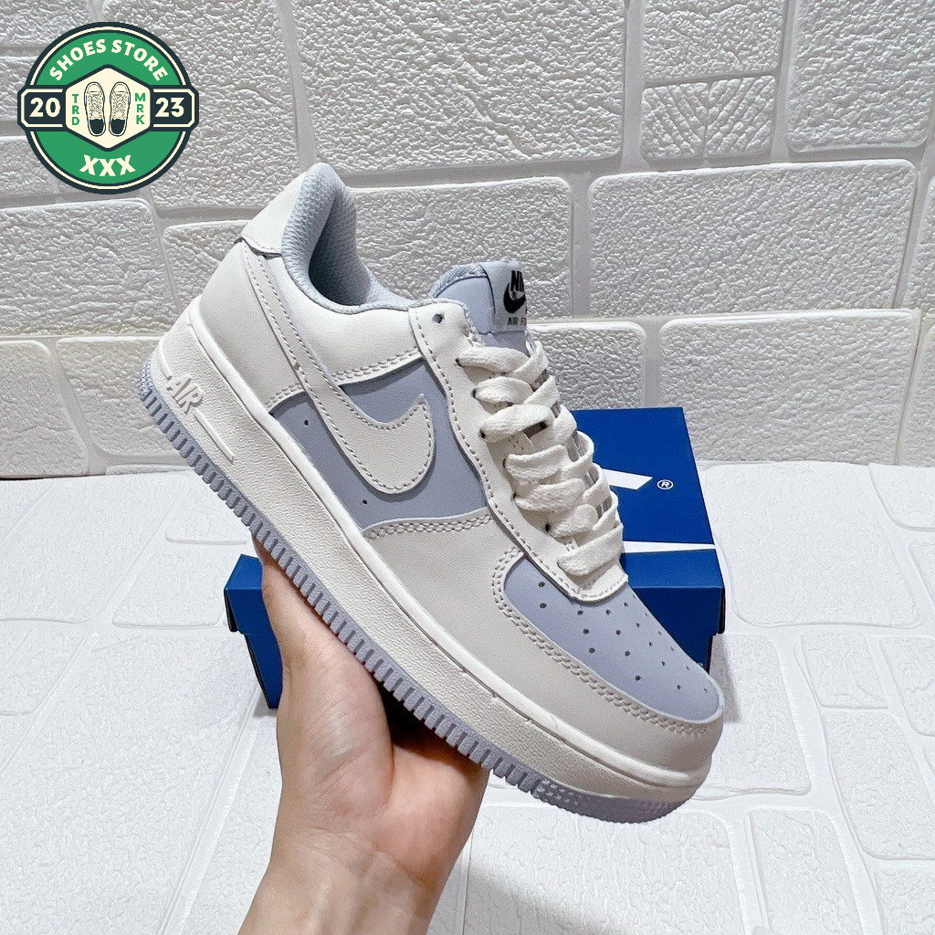 Giày Air Force 1 Low Cream Blue, Giày AF1 Xanh Kem Mẫu Mới Cao Cấp