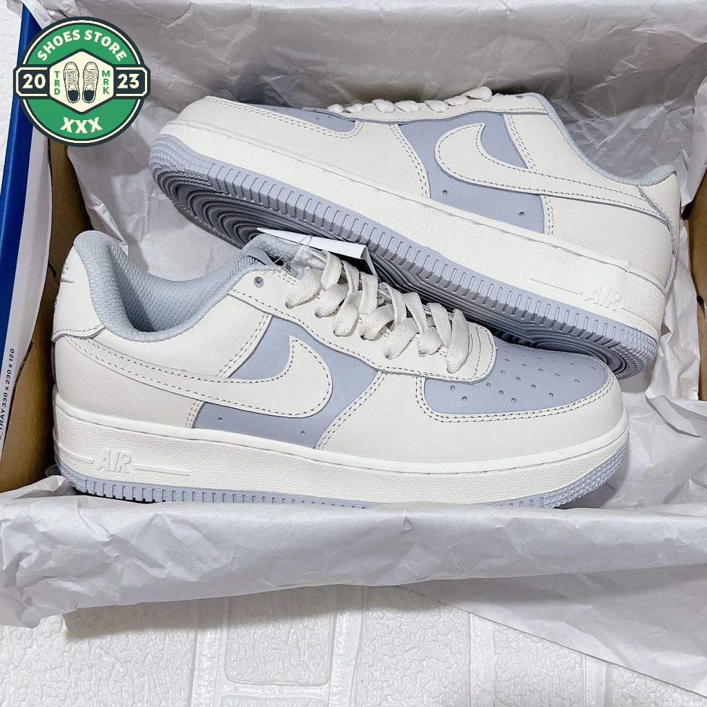 Giày Air Force 1 Low Cream Blue, Giày AF1 Xanh Kem Mẫu Mới Cao Cấp