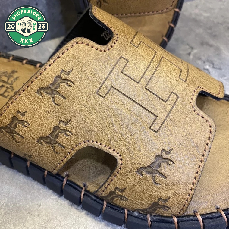 Dép Nam Da Bò  Dép Nam Quai Ngang Hàng Cao Cấp Thời Trang Mới 2023