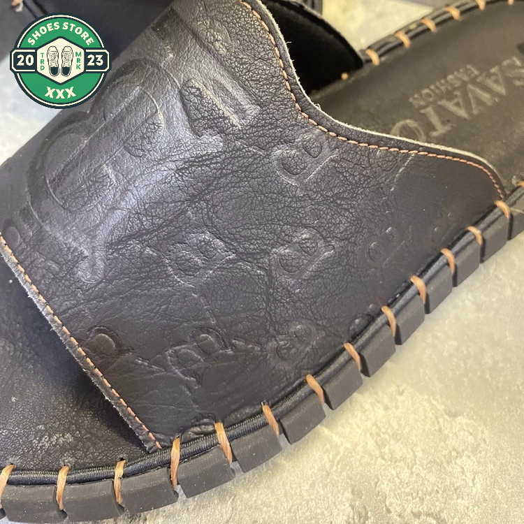 Dép Nam Da Bò  Dép Nam Quai Ngang Hàng Cao Cấp Thời Trang Mới 2023