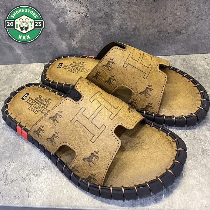 Dép Nam Da Bò  Dép Nam Quai Ngang Hàng Cao Cấp Thời Trang Mới 2023