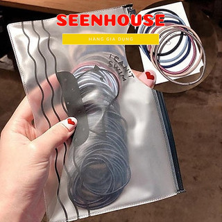 Sét dây buộc tóc 100 dây có túi zip