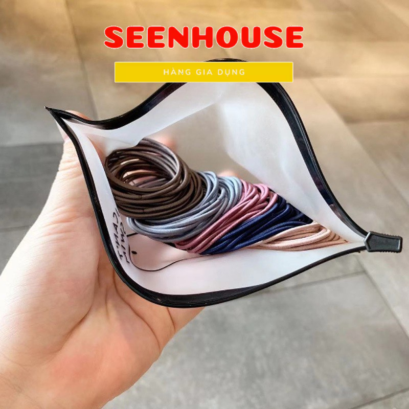 Sét dây buộc tóc 100 dây có túi zip
