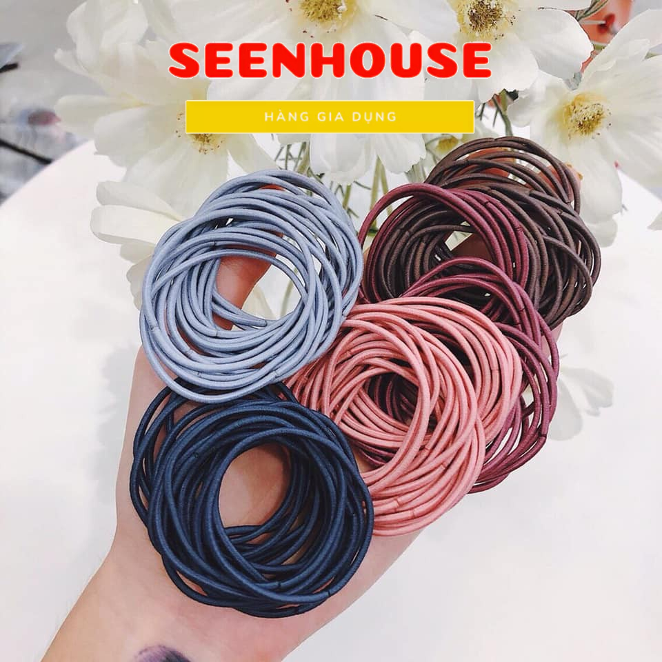 Sét dây buộc tóc 100 dây có túi zip