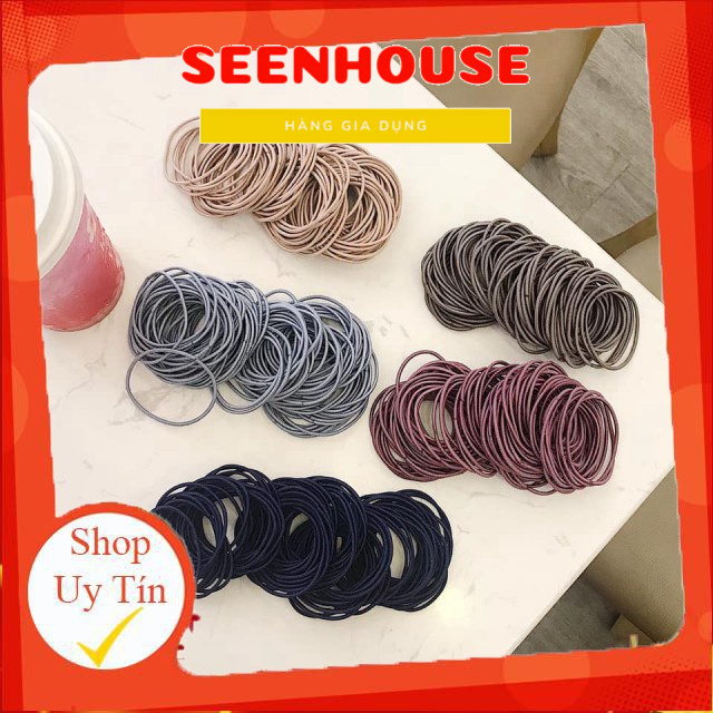 Sét dây buộc tóc 100 dây có túi zip