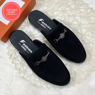 Giày sục nam Vải Nỉ xích ngang Ong - Sục nam sang chảnh mẫu mới