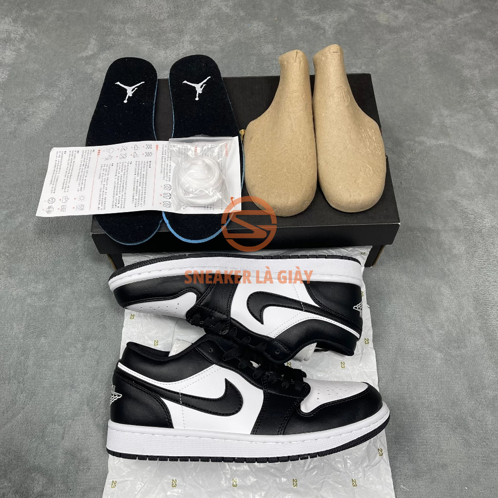Giày Jordan 1 Low Black White "DC0774-101" JD Panda Đen Trắng Da Trơn - High Quality Fullbox