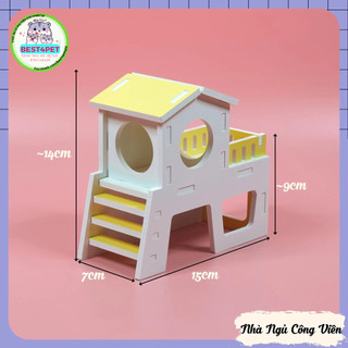 [TẶNG STICKER CUTE TRANG TRÍ] Tầng gác lửng - Nhà Ngủ Gỗ cho Hamster - Gỗ dày cứng cáp