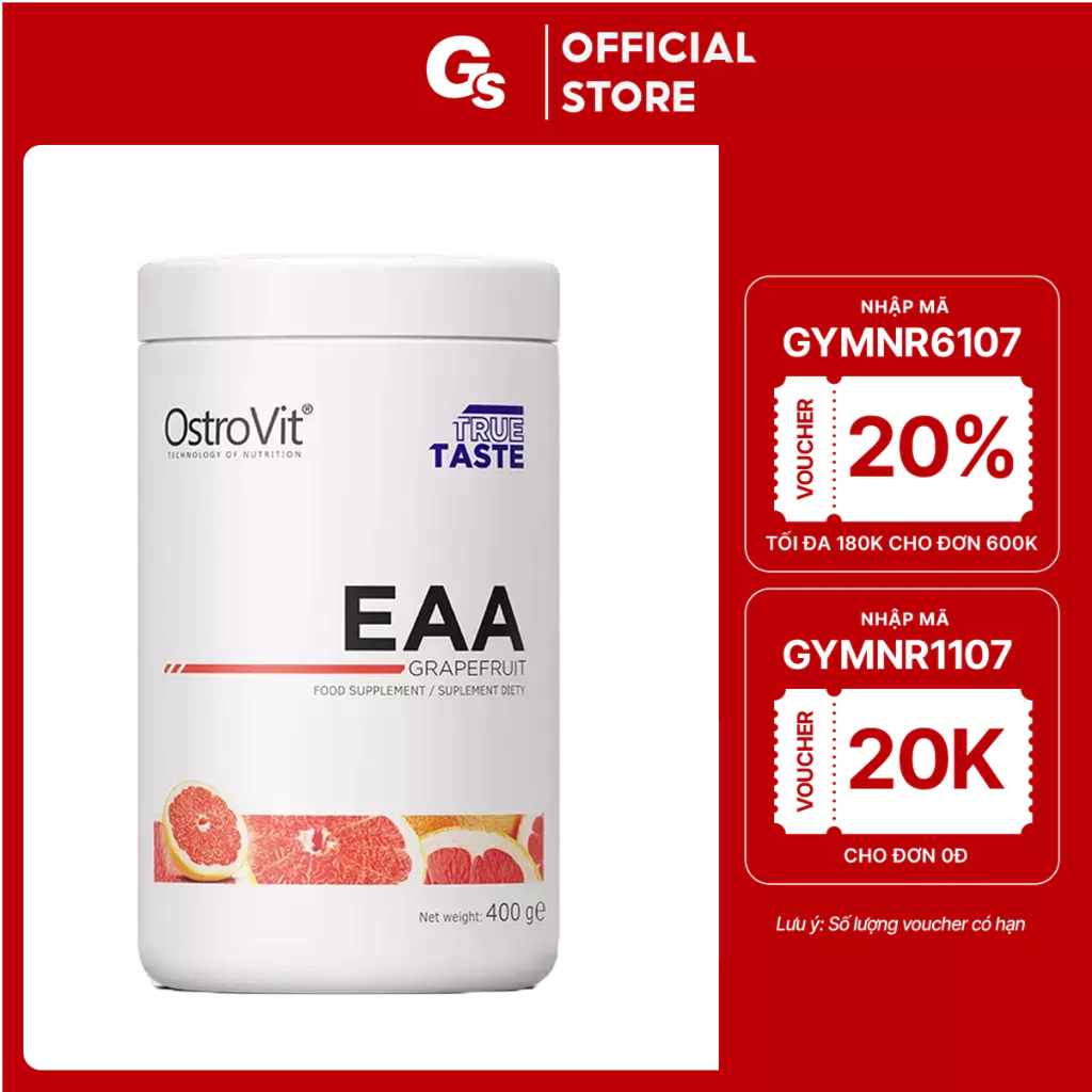 Bột phục hồi, xây dựng cơ bắp OstroVit EAA, 40 Servings (400 G) nhập khẩu Ba Lan - Gymstore