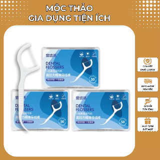 Combo 5 hộp tăm chỉ nha khoa, tăm xỉa răng vệ sinh răng miệng, hộp 50 cây tiện lợi