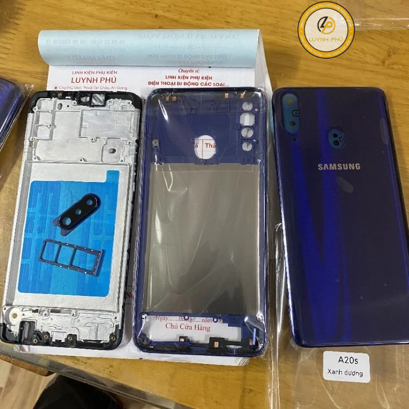 Vỏ samsung A20s có khay sim khung sườn