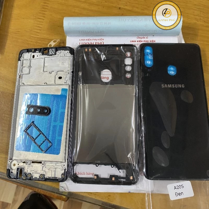 Vỏ samsung A20s có khay sim khung sườn