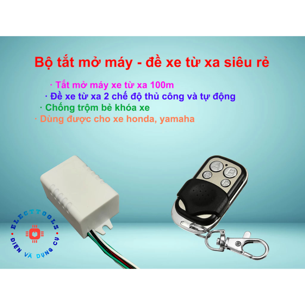 bộ đề xe máy từ xa - tắt mở xe bằng remote rẻ nhất vn(có chức năng đề tự động)