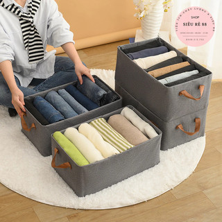 Combo 3 hộp vải đựng bảo quản đồ lót, khay đựng quần áo tất vớ vải không dệt tiết kiệm diện tích 6, 7,11, 24 ngăn 88287