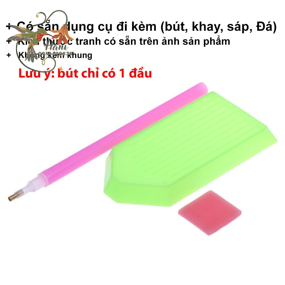 Tranh đính đá Đôi khổng tước 014 kích thước 30x40cm tự hoàn thành