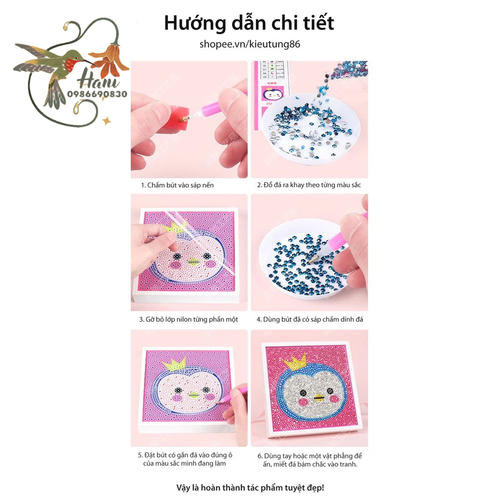 Tranh đính đá Đôi khổng tước 014 kích thước 30x40cm tự hoàn thành