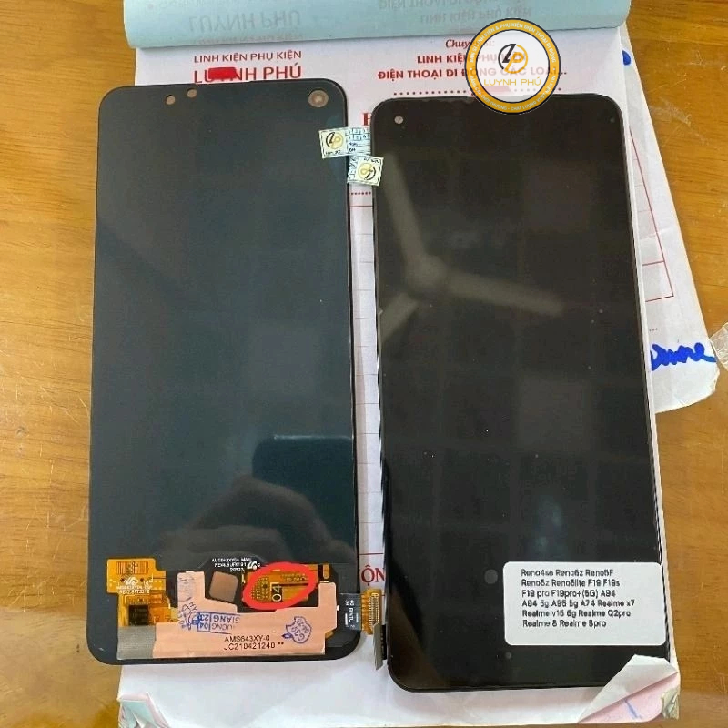 Màn hình oppo reno 6z 5G 7Z 5G  8z 5G A74 4G A95 4G OLED mả Cáp 04 06 05 tặng keo dán