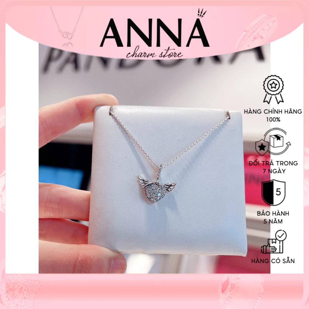 Charm Pandora Moments trái tim thiên thần đính pha lê- Charm Pandora Authentic hàng chính hãng, đủ b