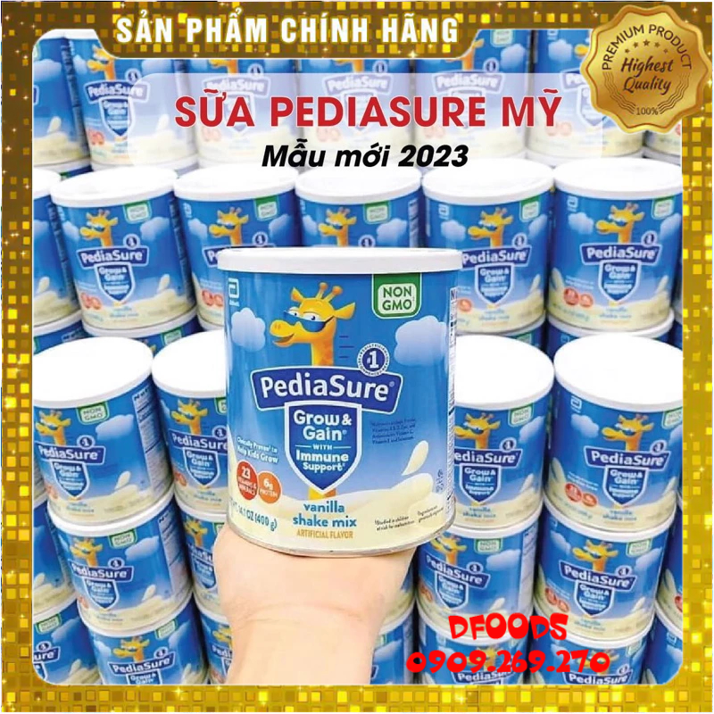 Mẫu mới 400g SỮA BỘT PEDIASURE GROW AND GAIN HƯƠNG VANI MỸ date 2025