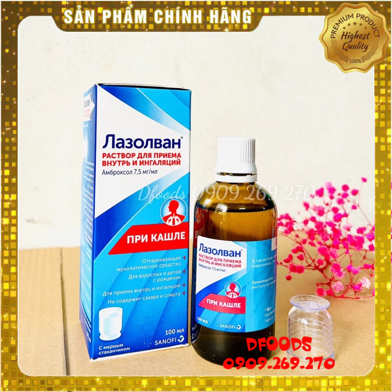 Siro Ho Long Đờm thảo dược Lazolvan Nga 100ml