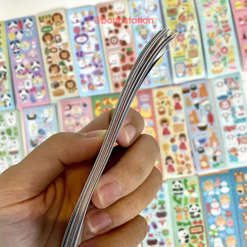 Set 100 tấm sticker lấp lánh dễ thương trang trí toploader