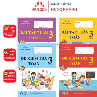Sách - Combo Bài tập tuần và Đề kiểm tra Toán 3 - tập 1, tập 2 (4 cuốn)-Q 345