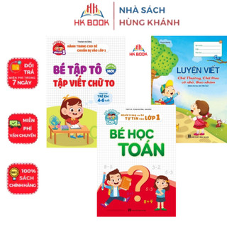 Sách - Combo 3 Cuốn Luyện Viết Chữ Thường, Chữ Hoa - Bé Học Toán và Luyện Viết Chữ To - Hành Trang Cho Bé Tự Tin V CB 39