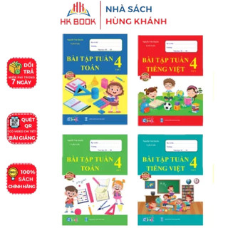 Sách - combo 4 cuốn bài tập tuần - lớp 4- cả năm - môn toán, tiếng việt - 4 cuốn - q 443