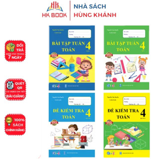 Sách - combo 4 cuốn bài tập tuần và đề kiểm tra - lớp 4 - cả năm - môn toán - 4 cuốn - q 445