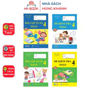 Sách - combo 4 cuốn bài tập tuần và đề kiểm tra - lớp 4 - cả năm - môn toán - 4 cuốn - q 445