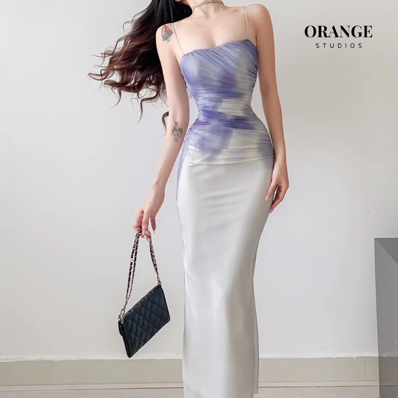 HÌNH THẬT - Chalcedony Dress - Đầm Thiết Kế Nhún Eo Chất Liệu Vải Lưới Cao Cấp