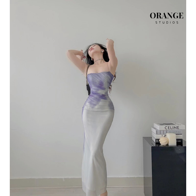 HÌNH THẬT - Chalcedony Dress - Đầm Thiết Kế Nhún Eo Chất Liệu Vải Lưới Cao Cấp