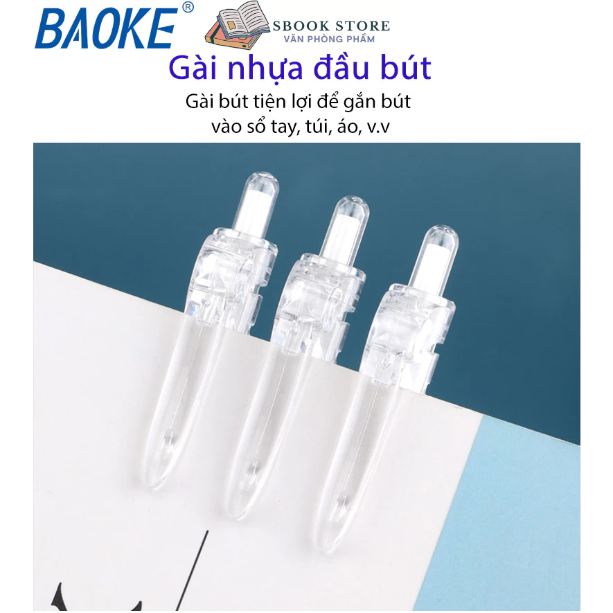Bút gel bấm F35, ngòi 0.5mm - Baoke , Xanh - Đen - Đỏ , Siêu trơn, nhiều mực